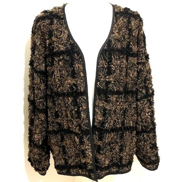 Chico's Jackets & Blazers - Chico's Froo Froo Interlude Black Open Front Silk Blend Jacket